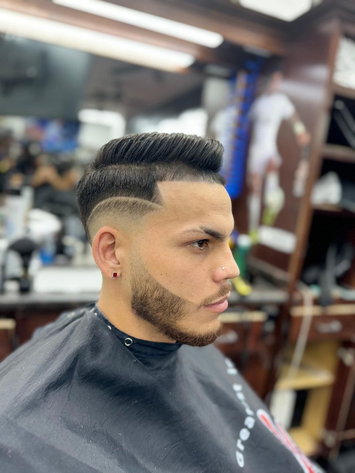 Picture of a haircut with a design