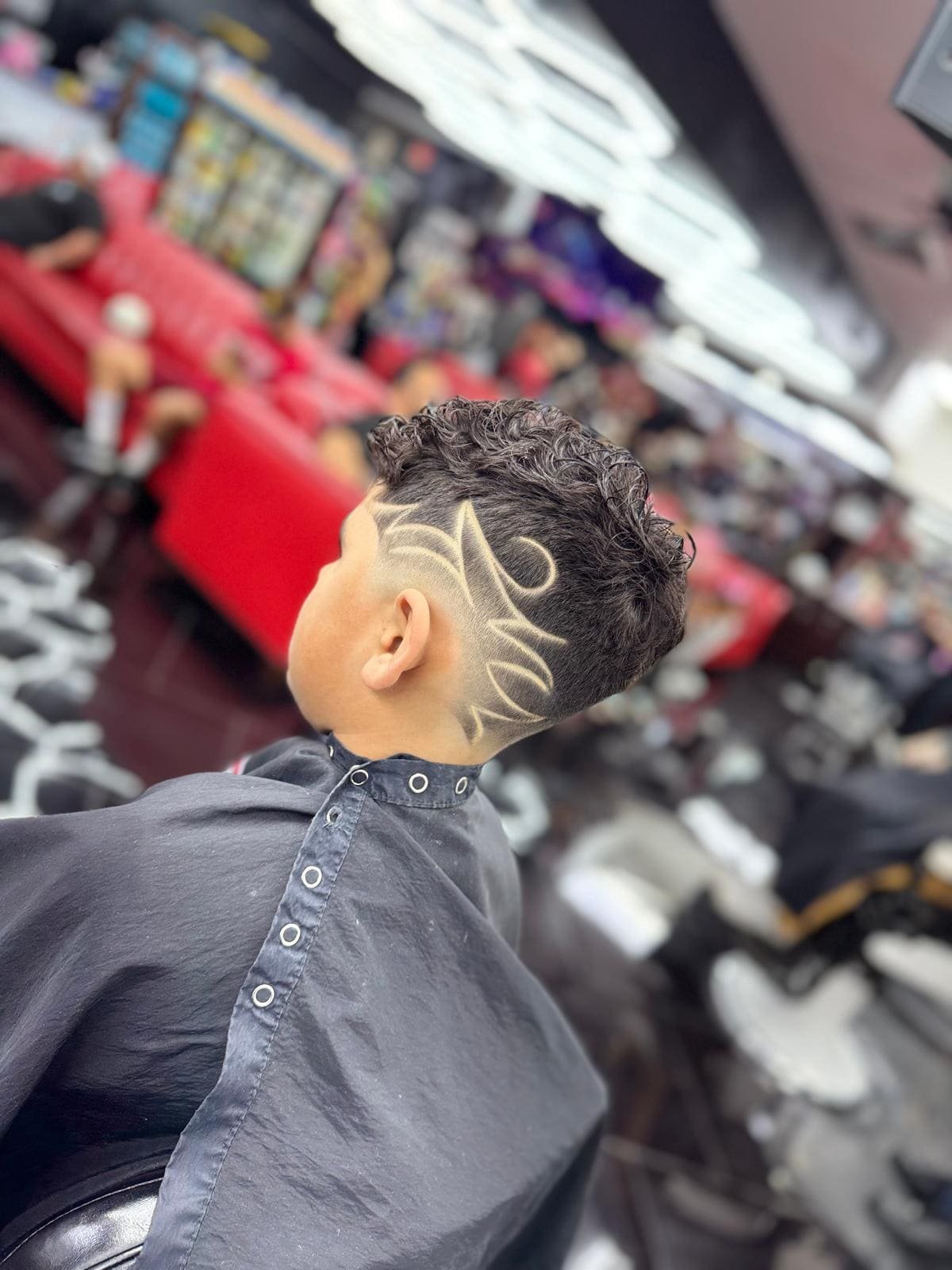 Picture of a haircut with a design